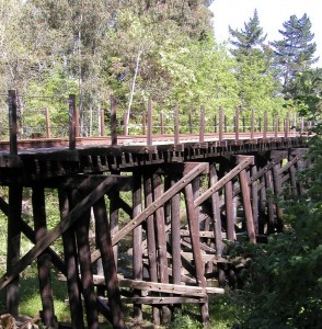 The train trestle was used by the Union Pacific Railroad until.  